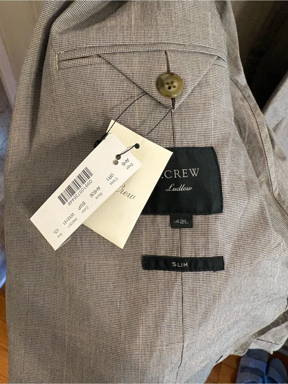 NWT J. Crew Light Gray Men's Blazer - Classic Notch Lapel Sport Coat